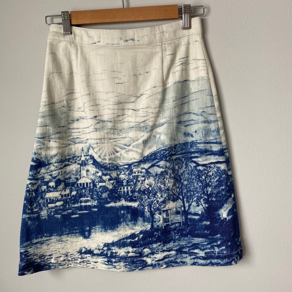 Anthropologie A-line printed skirt